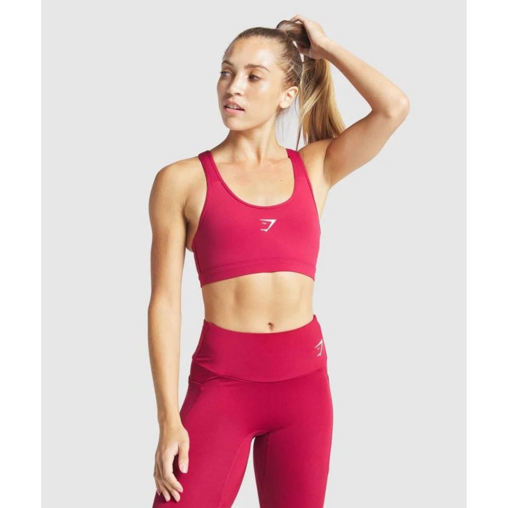 Gymshark Training Low Support Scoop Neck Sports Bra Burgundy Red Size Small